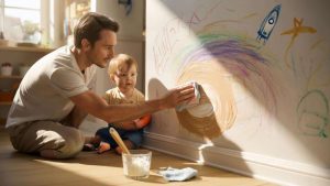 Vater entdeckt Natron-Trick: Kinderzeichnungen verschwinden spurlos von jeder Wand